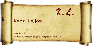 Kacz Lajos névjegykártya